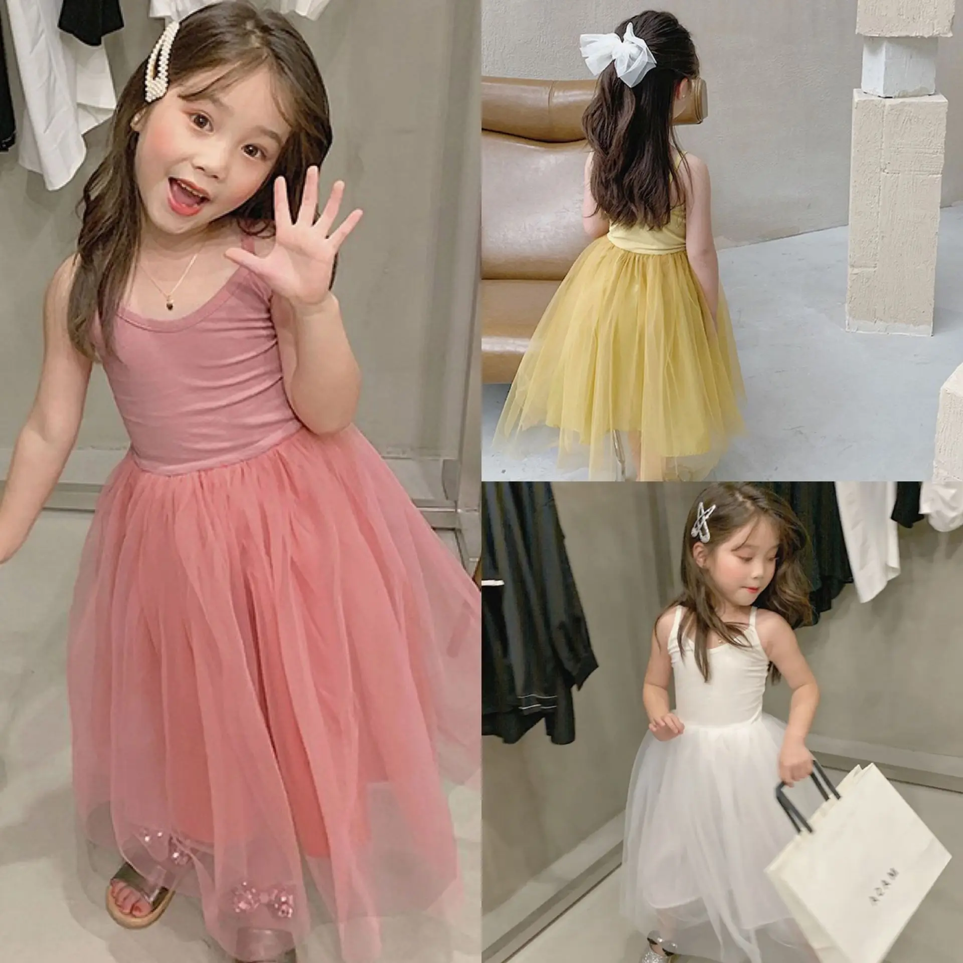 

Children Summer Sling Dress Girls Sweet Princess Dress Beach Dress Children Dress 2-6 Years Old Children Wear