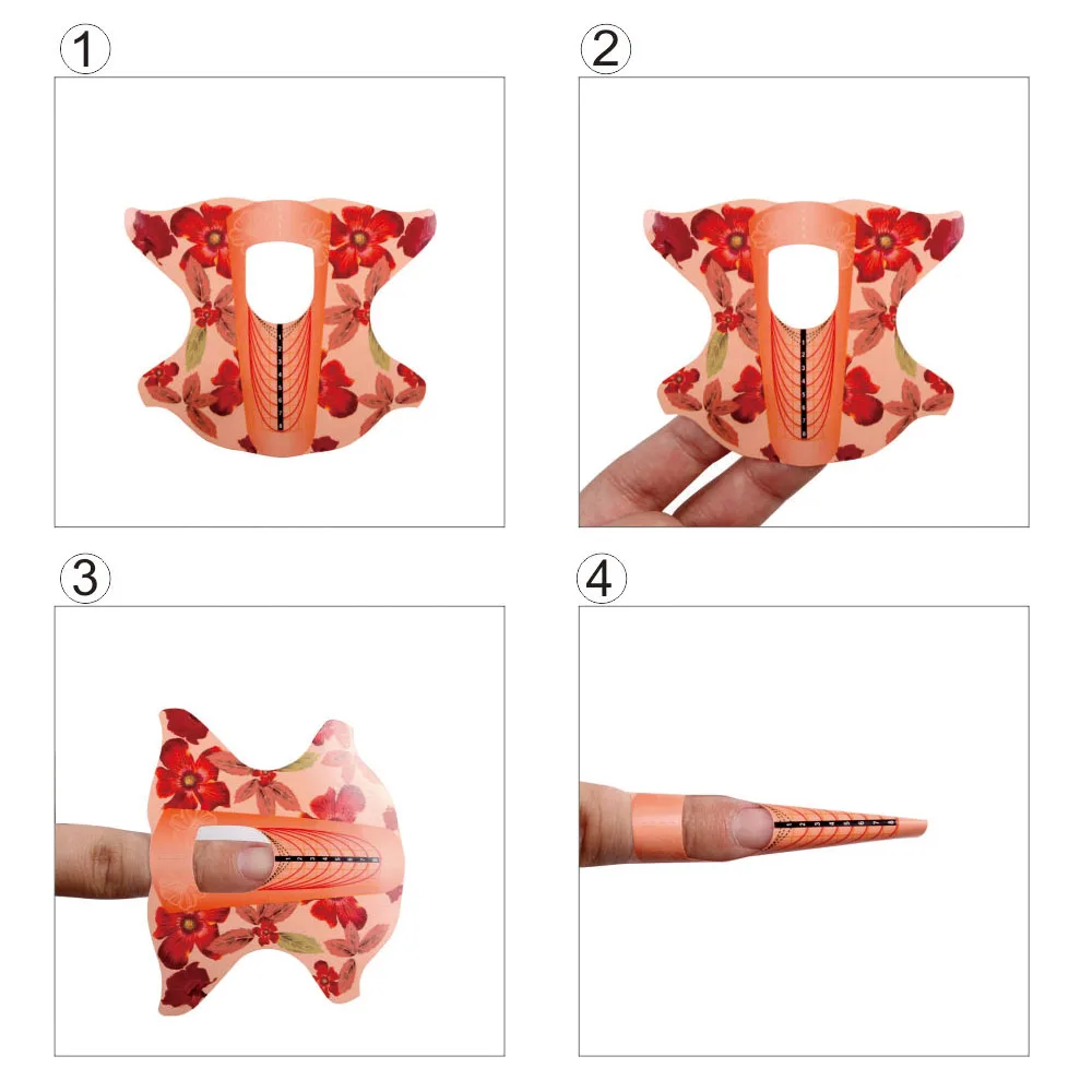 

Nail Forms Orange Extension Acrylic Builder Form Guide For Nail Extension Stencil Manicure Tools