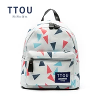 ttou design colorful triangle printing backpack teenage girls school bag women backpack travel bag capacity chool backpack