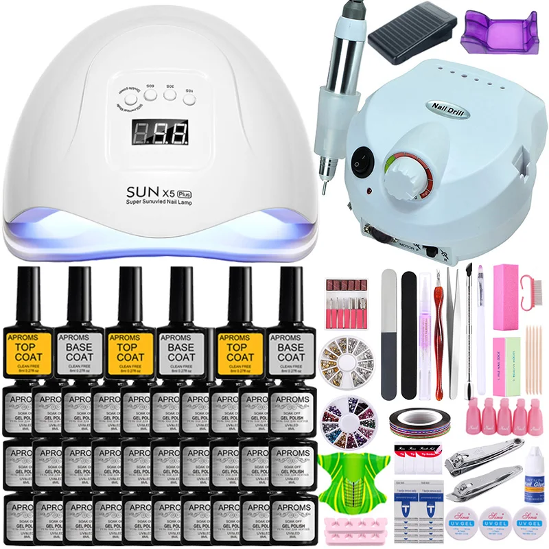 Маникюрный набор для ногтей Гель лак Набор 35000 об/мин Электрическая дрель