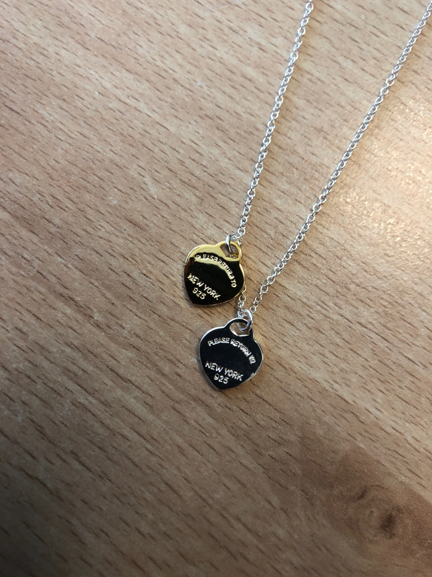 

925 sterling silver heart-shaped pendant, women's rose gold double heart-shaped pendant, women's classic jewelry