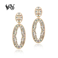veyo rhinestone drop earrings for women trendy za hollow out 3 color earrings new wholesale free shipping