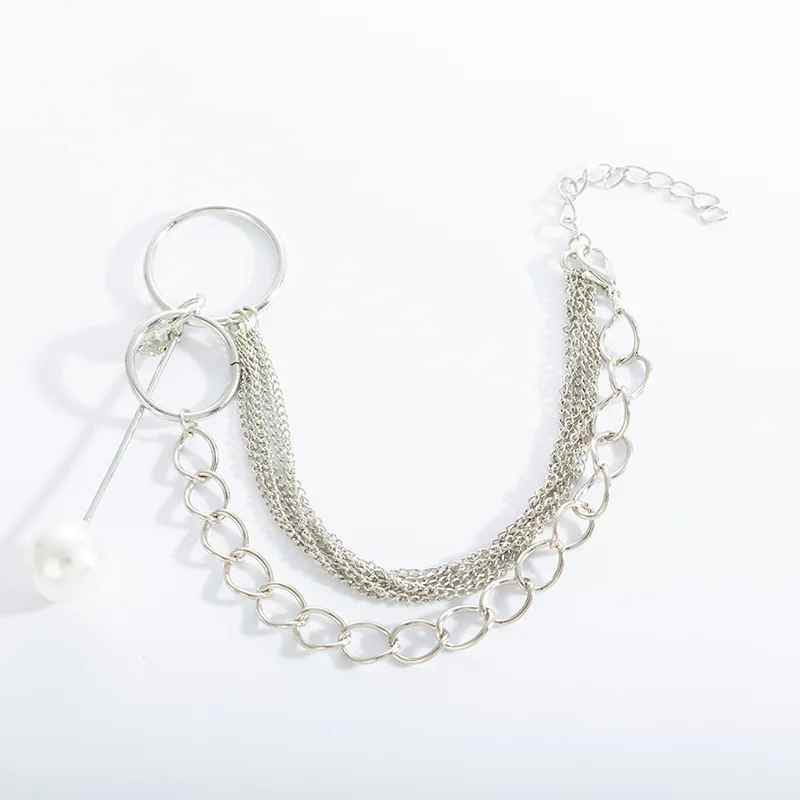 

New personality stylish sexy buckle Pearl simple clavicle chain necklace pendant women jewelry