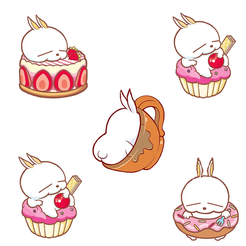 

Три Ratels CX10, смешной кролик, десерт, детская мебель для комнаты, туалет, ноутбук, велосипед, мультяшный кролик, наклейка