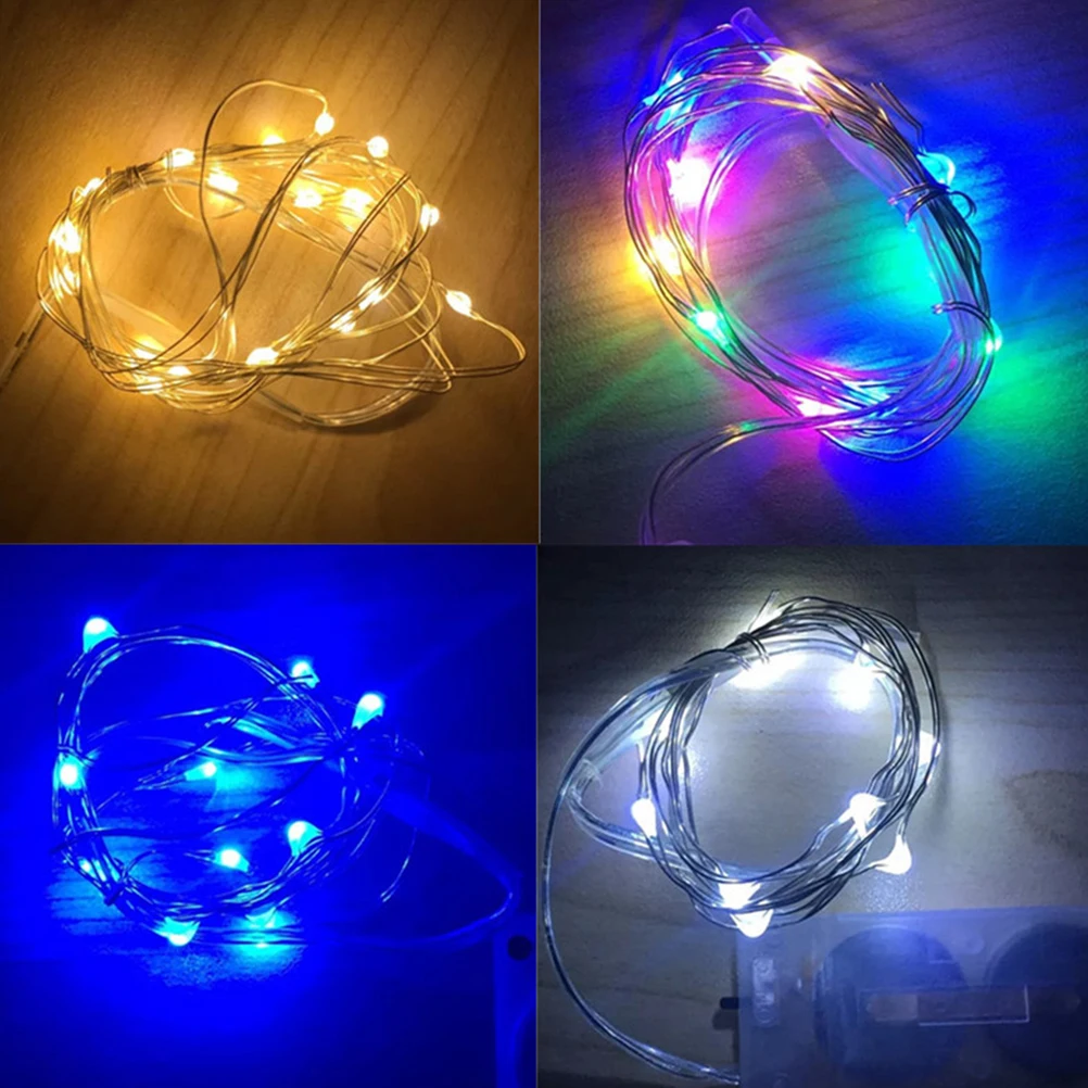 3 шт. 1 м 10 светодиодов цветной светильник медная проволока декоративный без