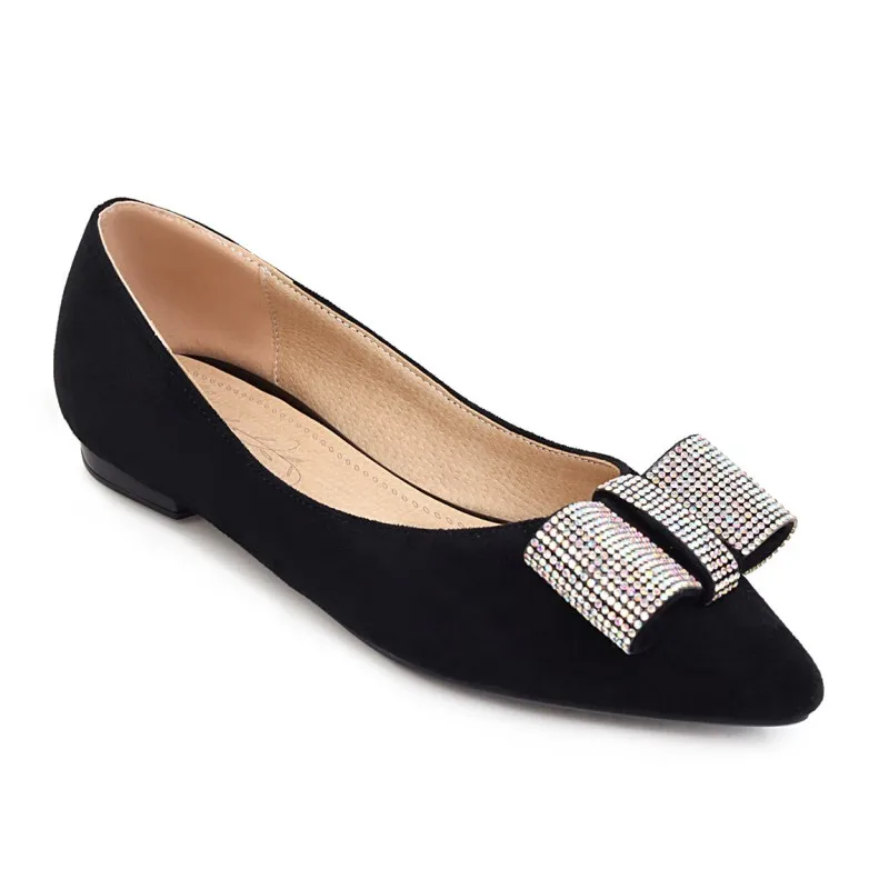 

Plus Size Single shoes decorated with pointed bow summer flat ladies women shoes woman