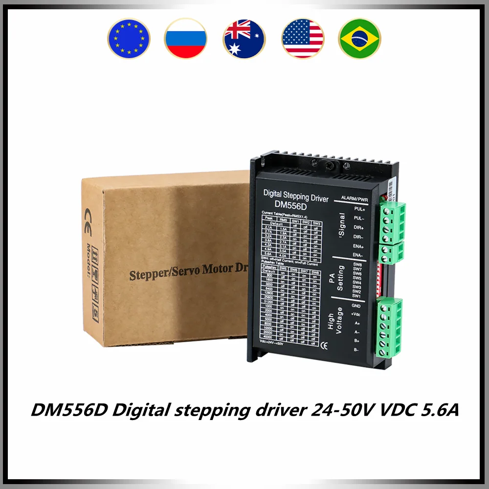 Цифровой шаговый двигатель DM556D, 24-50 В постоянного тока, 5,6 А, высокая стабильность и высокое качество, для Nema17 Nema23