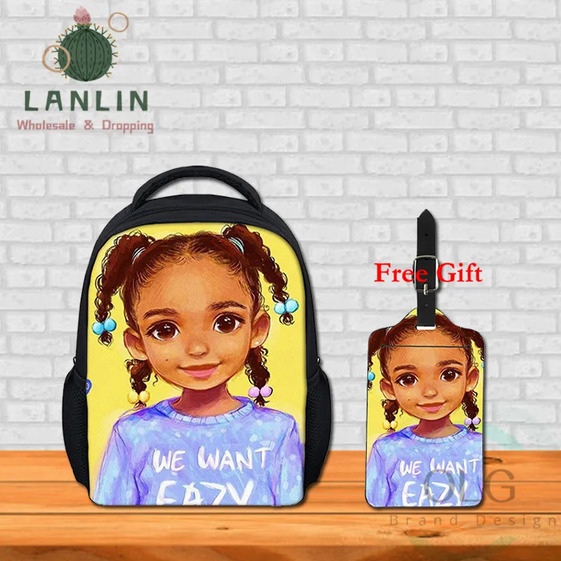 LANLIN новый комплект из обуви в африканском стиле детские школьные сумки афро с