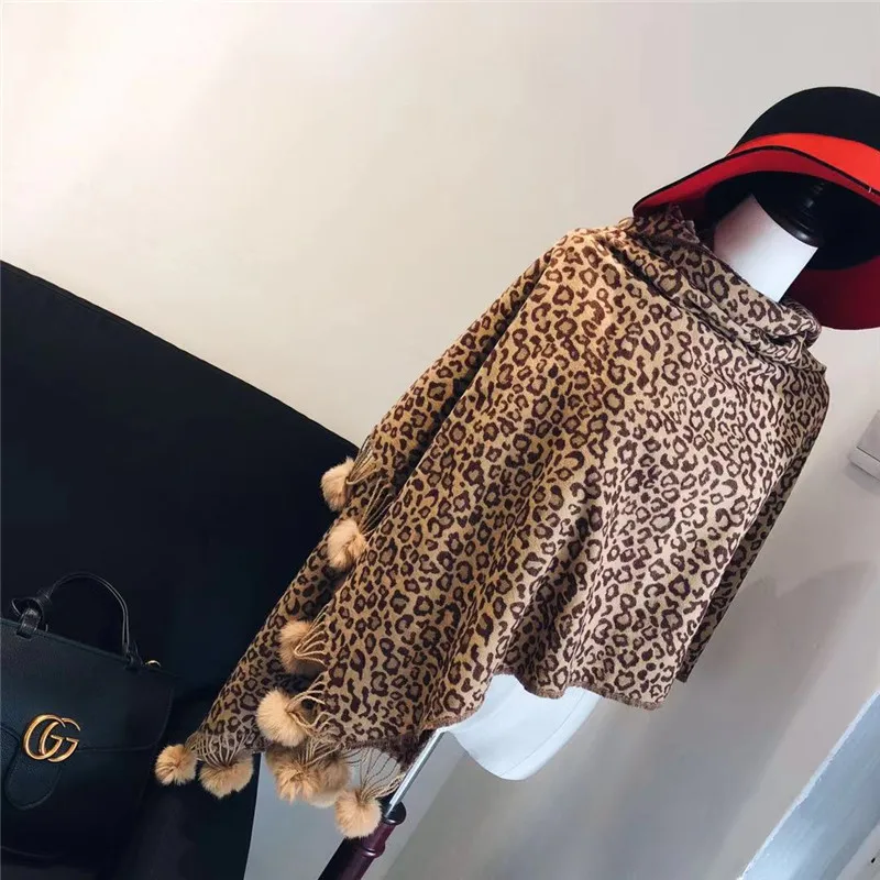 Роскошный брендовый Леопардовый Кашемировый Шарф с принтом Дизайнерский Модный