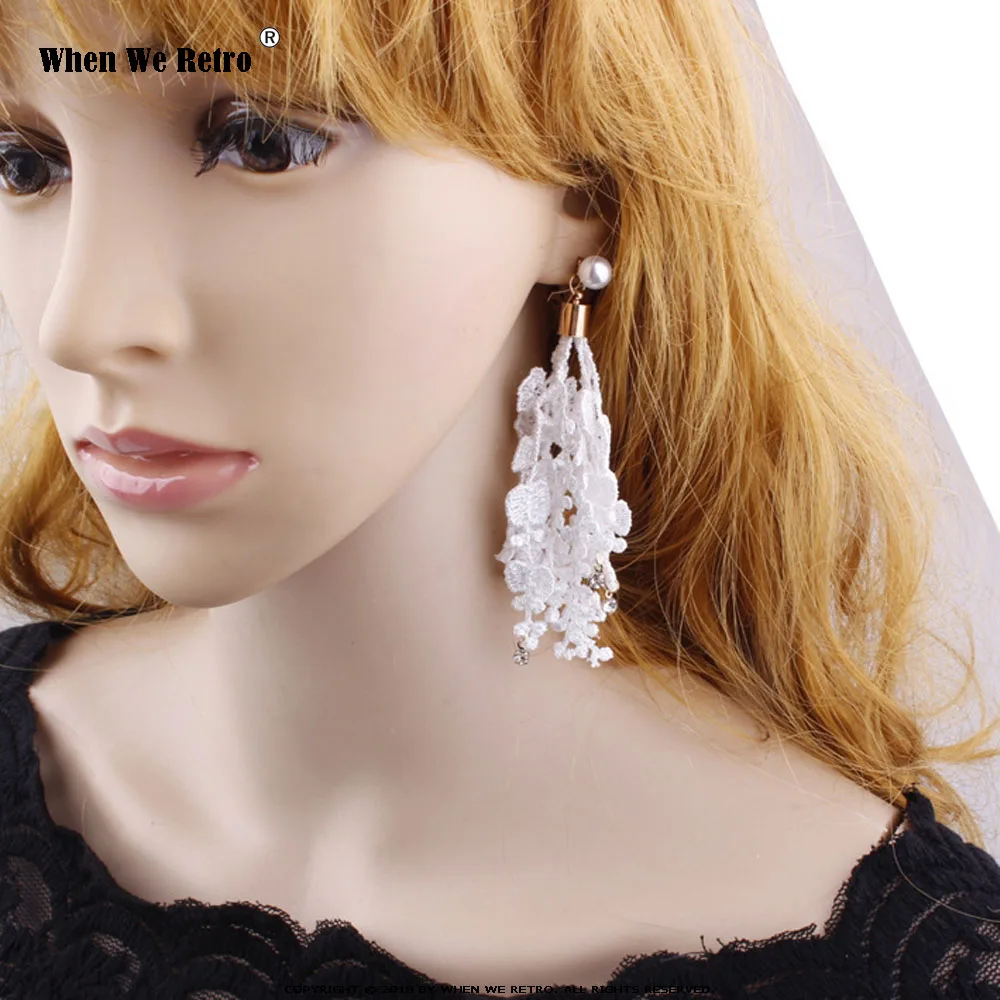 When We Retro Fashion Earring Female Drop Hanging Tassel Fringe Dangle QY0473 Boho Lace Women Wedding Jewelry | Украшения и