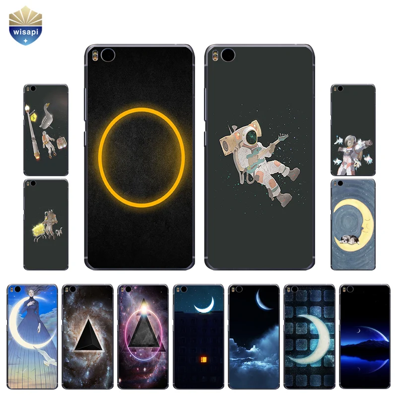 Phone Case For Xiaomi 5C Mi5 Mi5S Shell 5S Plus Cover TPU for 6 Moon Triangle Design Painted|case xiaomi|designer phone casephone cases |