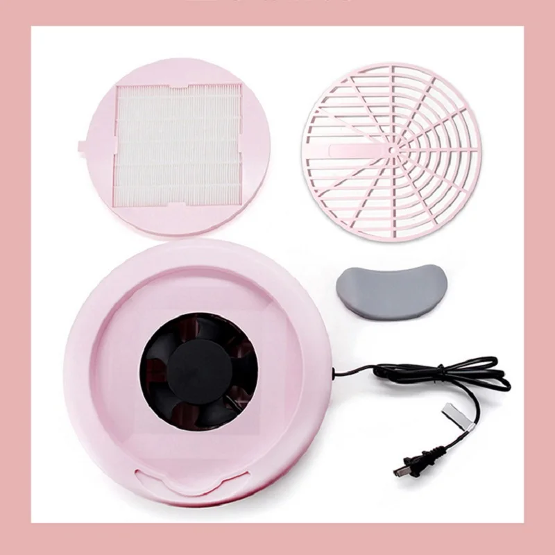 

Strong Power Nail Dust Collector Fan Vacuum Cleaner Manicure Nail Art Equipment Low Noise Silicone Frosted Hand Pillow Design