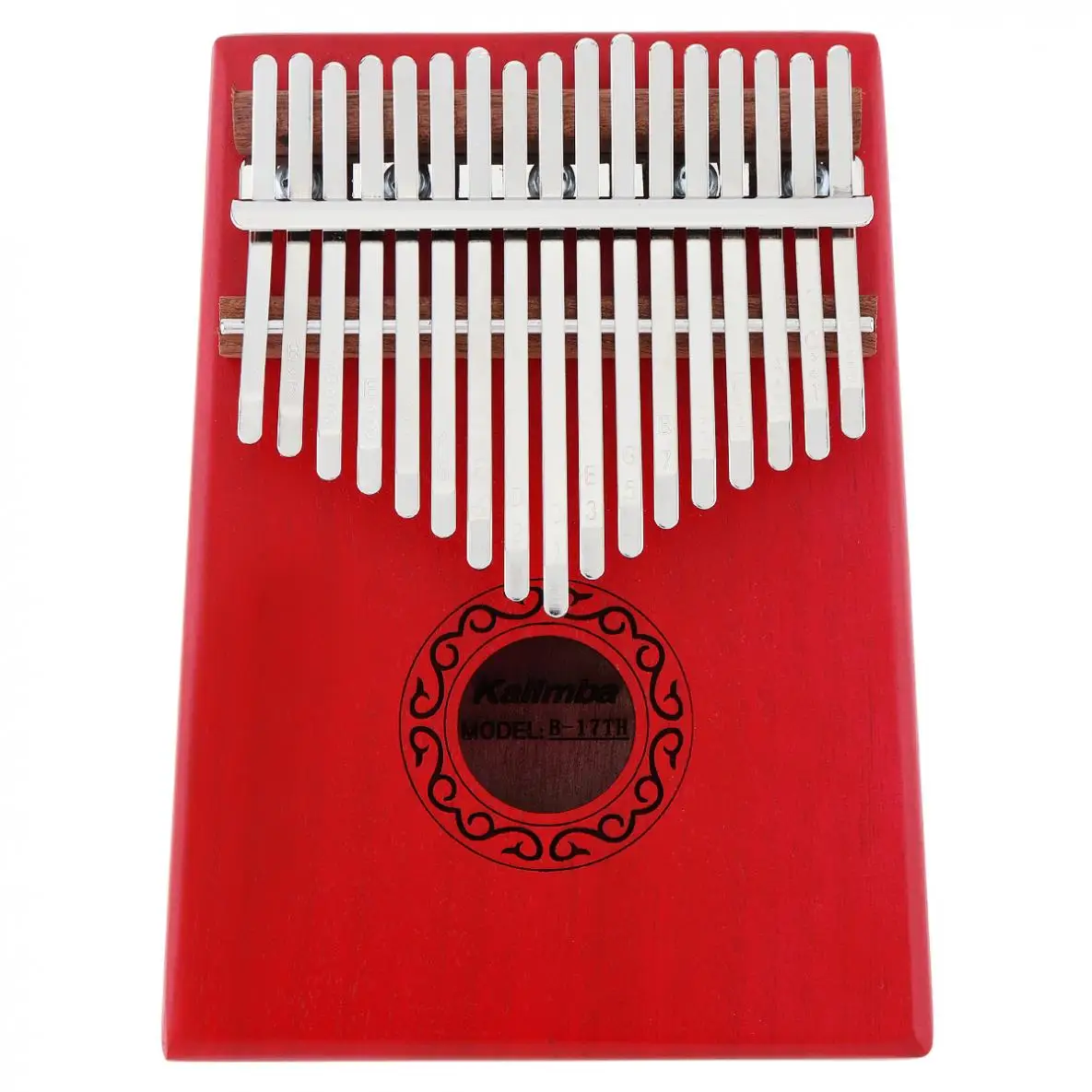 Красная клавиатура Kalimba 17 клавиш одиночная доска красное дерево большой палец