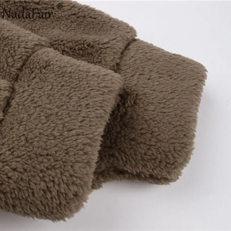 

Nadafair Fluffy Zip Up Oversized Hoodie Winter Warm Faux Fur Casual Sweatshirt Hoodies Women Fleece Hoody Ladies Pullover