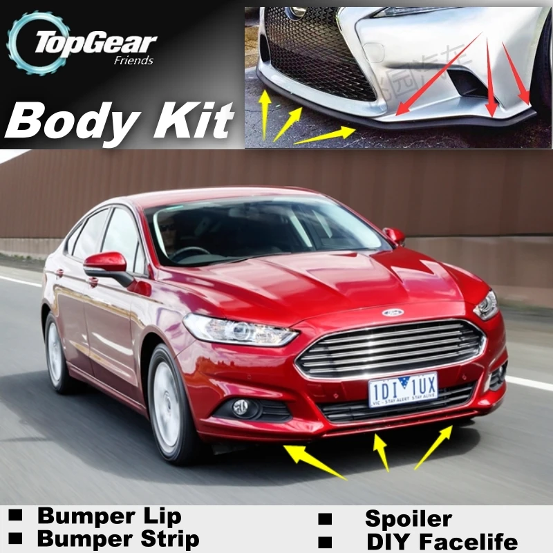 Дефлектор губ для бампера Ford Mondeo/юбка переднего спойлера фанатов TopGear настройка