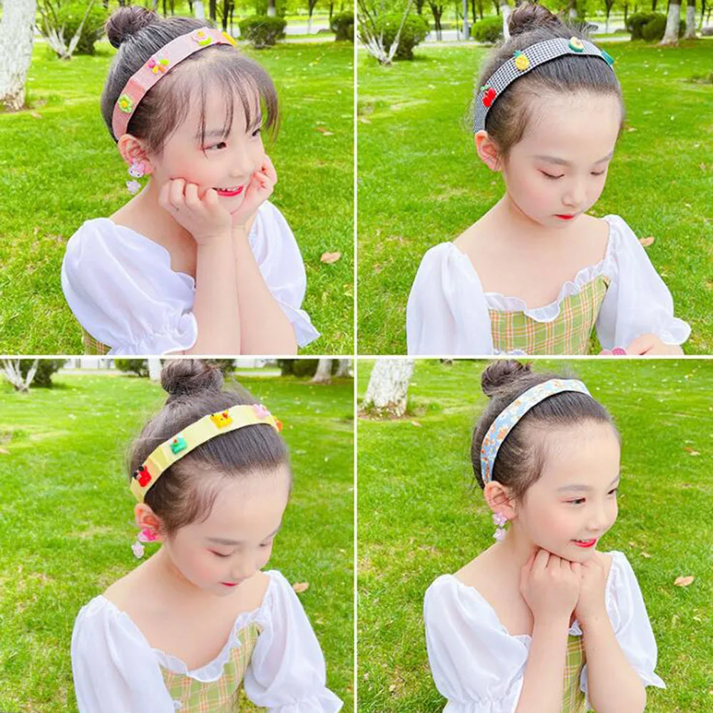 

Children Cute Cartoon Flower Bangs Stick Velcro Hairbands Baby Girls Lovely Broken Hair Artifact Headbands Kids Hair Accessories