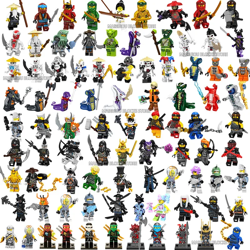 Ниндзя фильм Figuras фигурки Kai, jay, Cole, Nya Lloyd мастер Ву самурая X ниндзя комплект строительных блоков, Детские кубики Фигурки игрушки для детей подарок