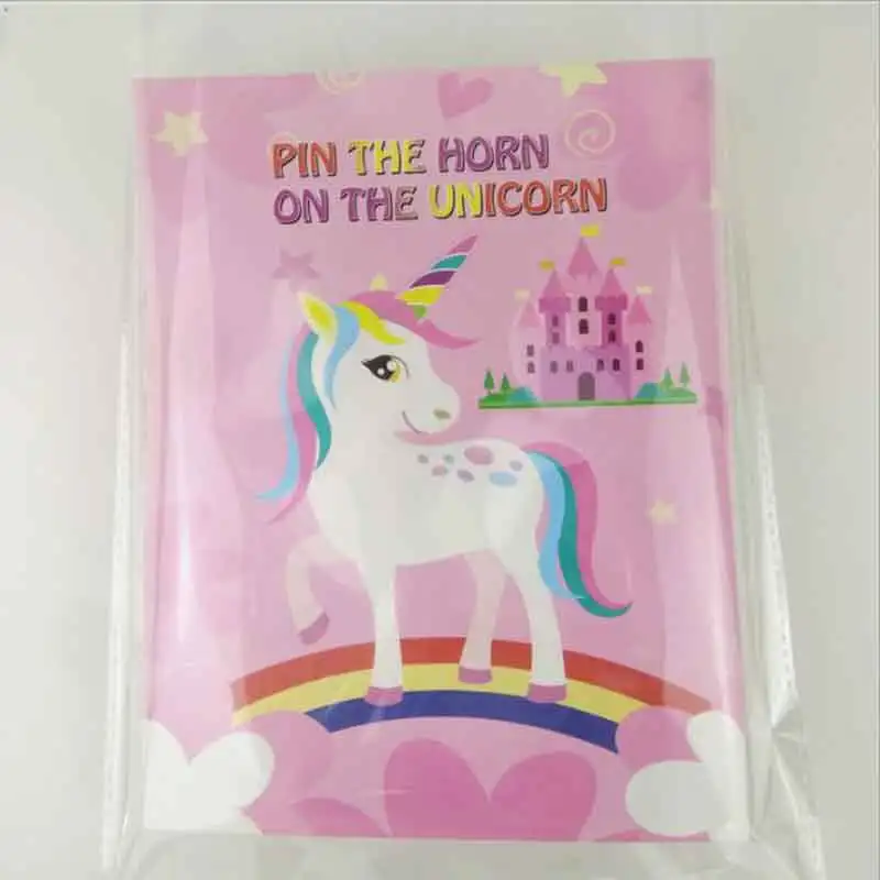pink 1 Набор, вечерние бумажные наклейки на стену с единорогом и рогом 72x54 см, украшение для дома, принадлежности для дня рождения с единорогом - Цвет: pink