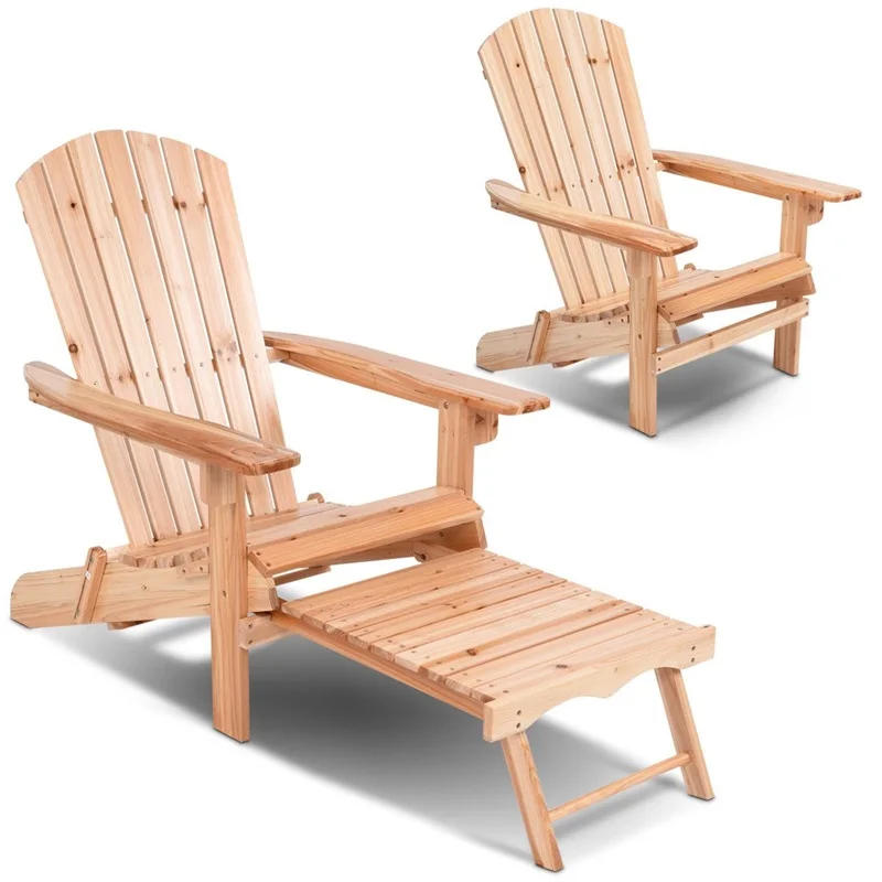 Патио складной деревянный стул Adirondack подставка для ног пихта дерево шезлонги
