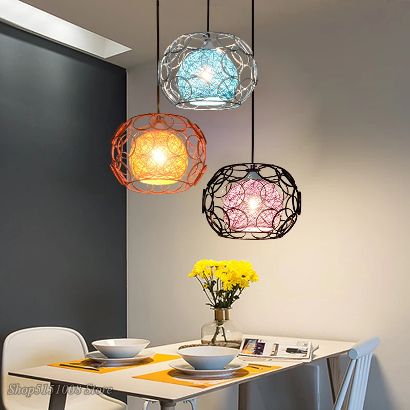 Современные подвесные светильники с железной клеткой скандинавские винтажные