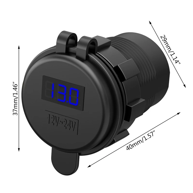 

IP66 Water Proof 12V DC Power Delivery QC3.0 Dual Type-c 5V 3A USB Motorcycle Cigarette Lighter Socket Charger Connector
