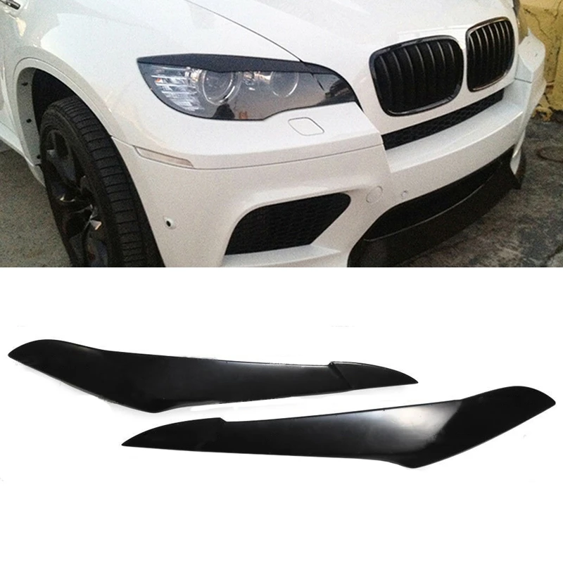 

Для-BMW X5 E70 2007-2013 головсветильник крышка брови светильник Ной свет веки украшение головной светильник крышка лампы Отделка глянцевый черный