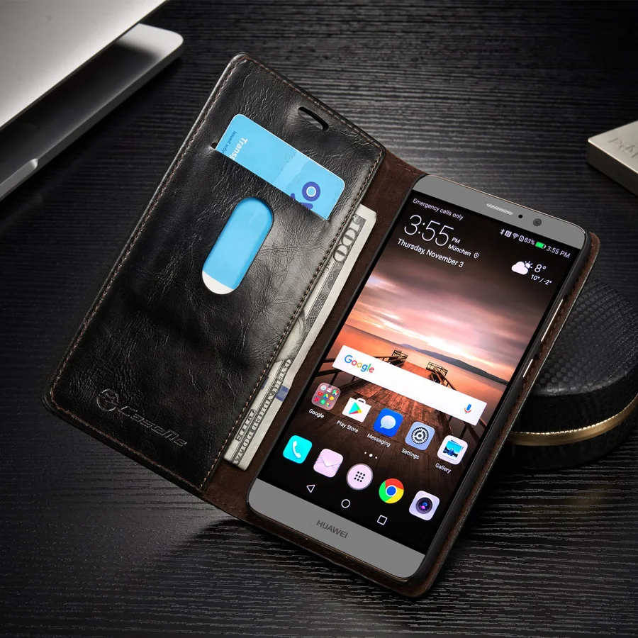 Кожаный чехол CaseMe для Huawei mate 9 роскошный флип с отделением карт кошелек Mate9 P20 P30 Pro