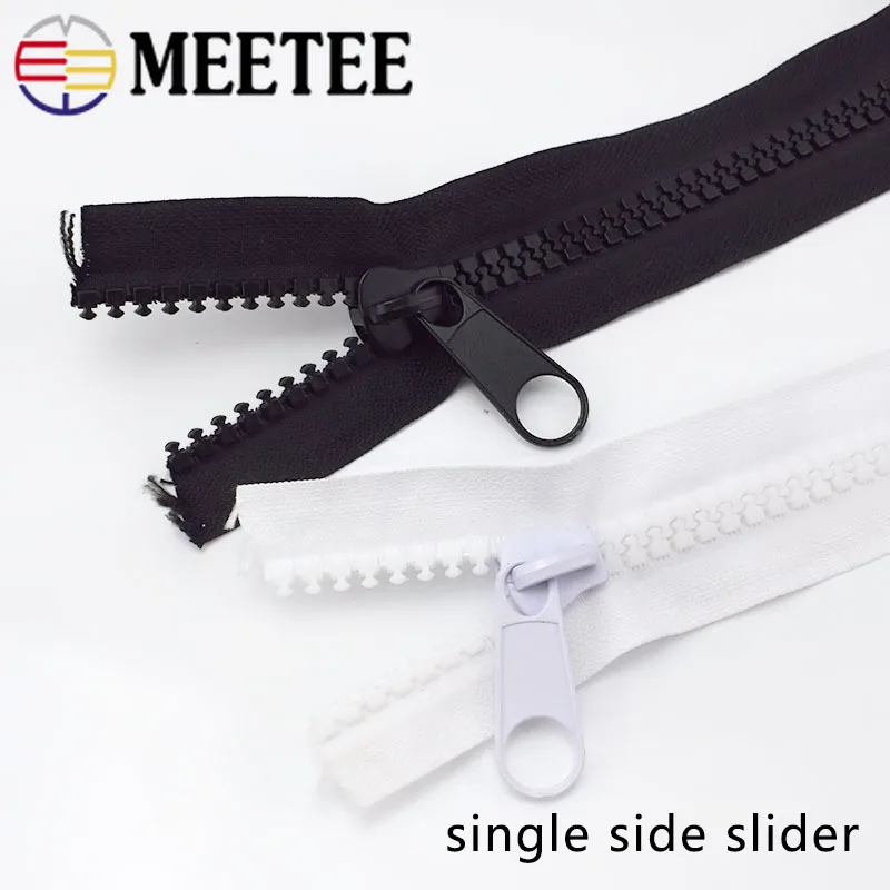 Застежка-молния из смолы Meetee 10 # односторонняя/двухсторонняя головка открытый