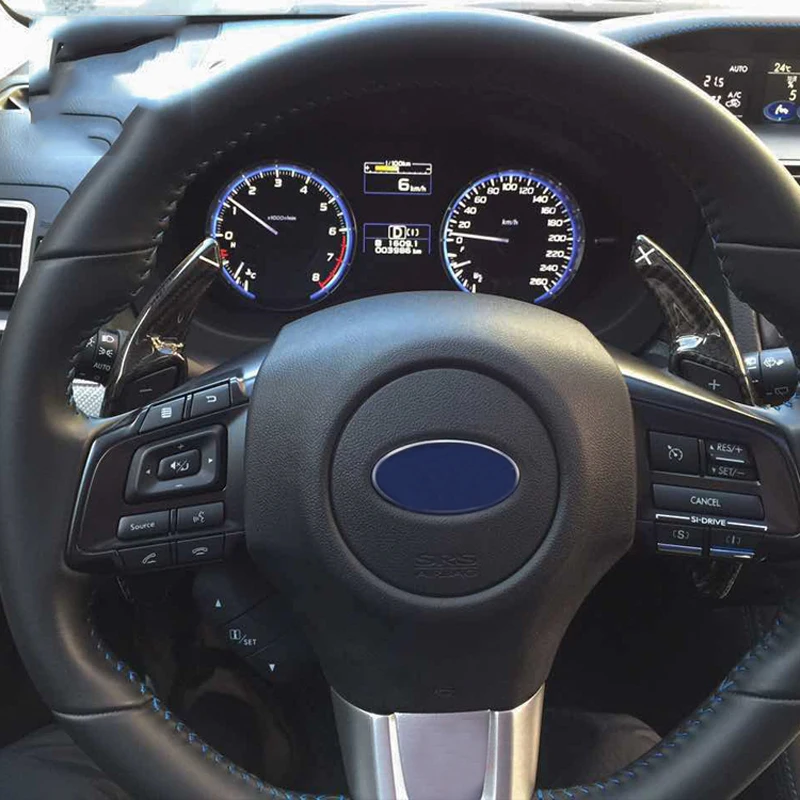 

Lengthen Style Red Glass fiber Steering wheel paddle shift Fit For Subaru