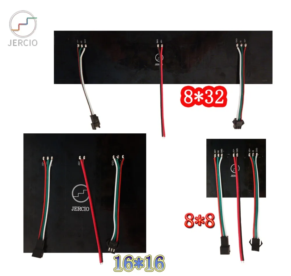 JERCIO WS2812B 8x8 пикселей модуль панели управления пикселей экран Neopixel матрица WS2812 индивидуально адресуемый IC чип DC5V пользовательский дом