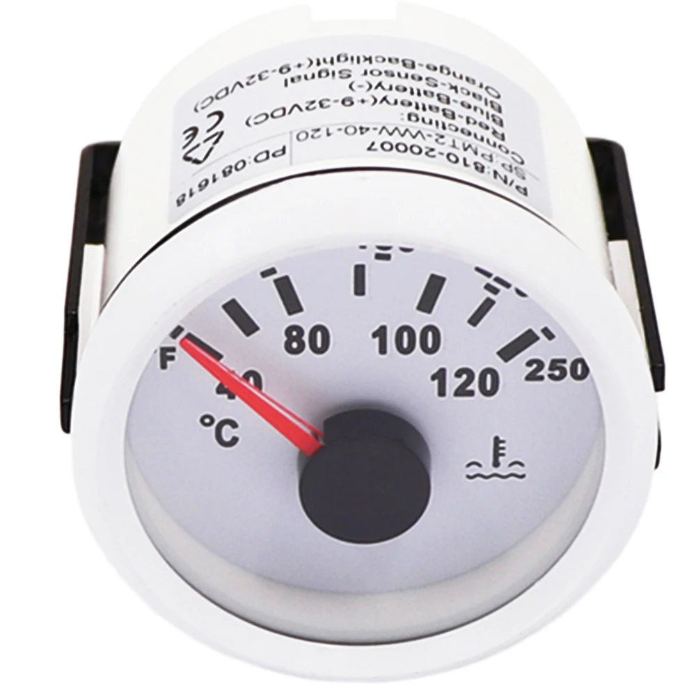 Измеритель температуры воды для морского двигателя белый измеритель 2 дюйма 52 мм