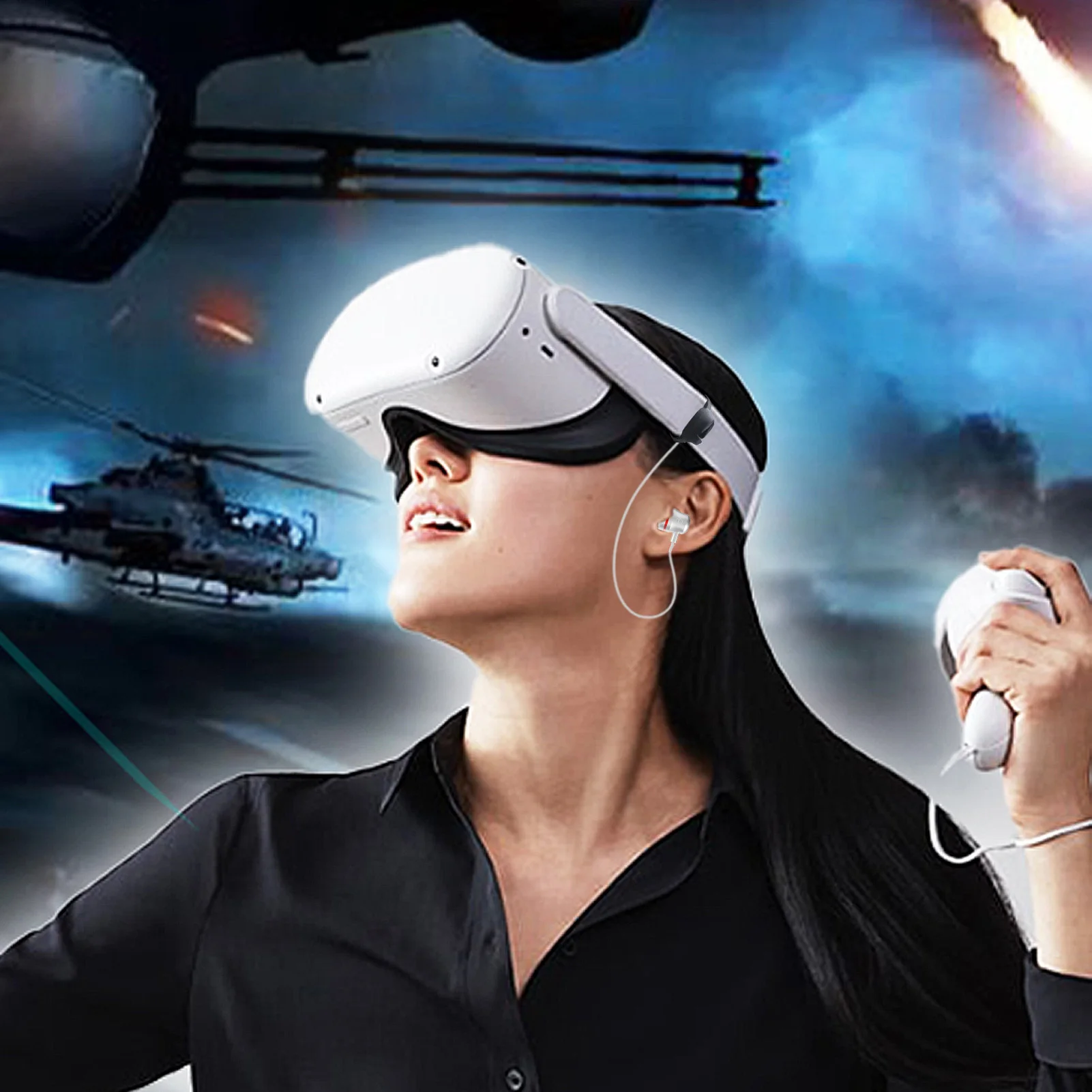 

Noise Reduction VR Game In-ear Earbuds Wired Earphones Left Right Separation for -Oculus Quest 2 VR Headset Accessories