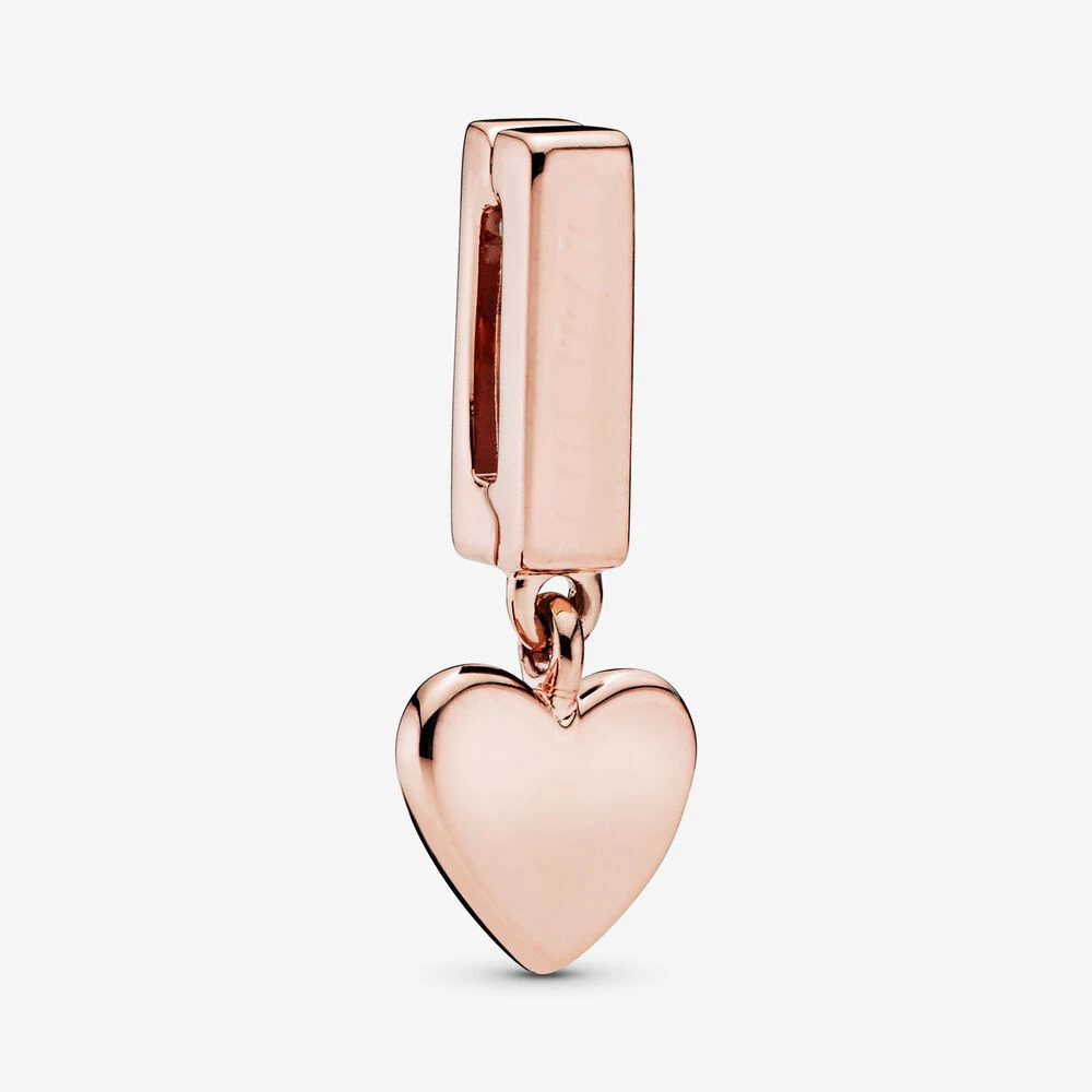 

Lady Bracelet jewelry 100% 925 Sterling Silver DIY Pink Heart Dangle Clip Charm fit Original Pandora Bracelets Lady Popular