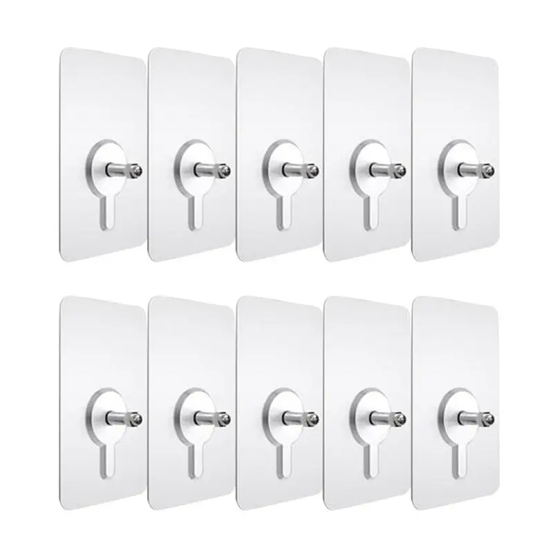 

10pcs Punch-free Non-marking Screw Stickers Wall Picture Hook Invisible Traceless Hardwall Drywall Picture Hanging Kit