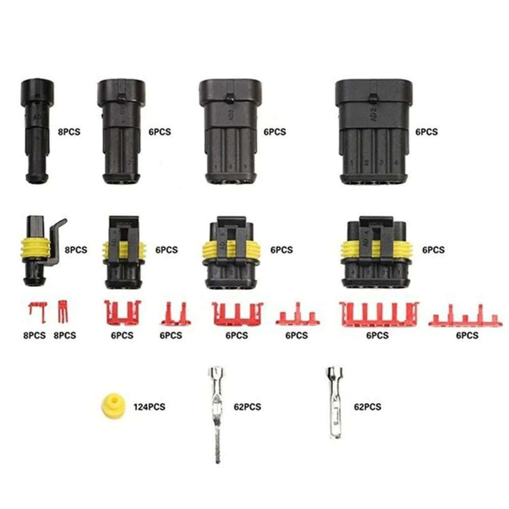 

New 240/352/708Pcs Auto Car Electrical Wire Connector Plug 1/2/3/4 Pin Way Waterproof Kit Accessories for automobile