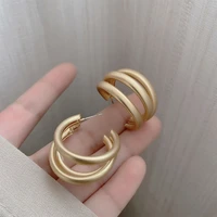 permih gold big hoop earrings geometric metal gold hoop earrings for women vintage matte female hoop earrings 2021 trend jewelry