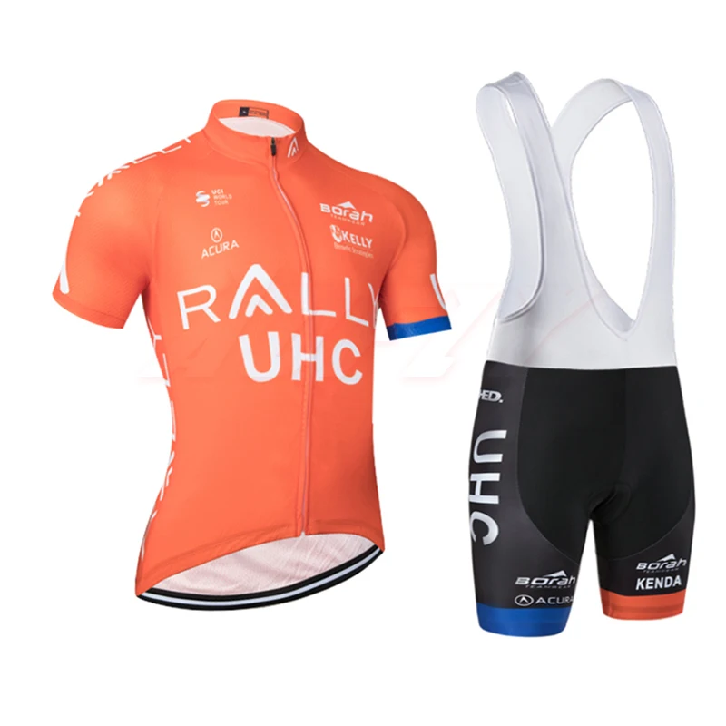 TEAM RALLY 2019 Orange UHC CYCLING JERSEY bike shorts set Ropa Ciclismo summer quick dry pro BICYCLING Maillot pants clothing | Спорт и
