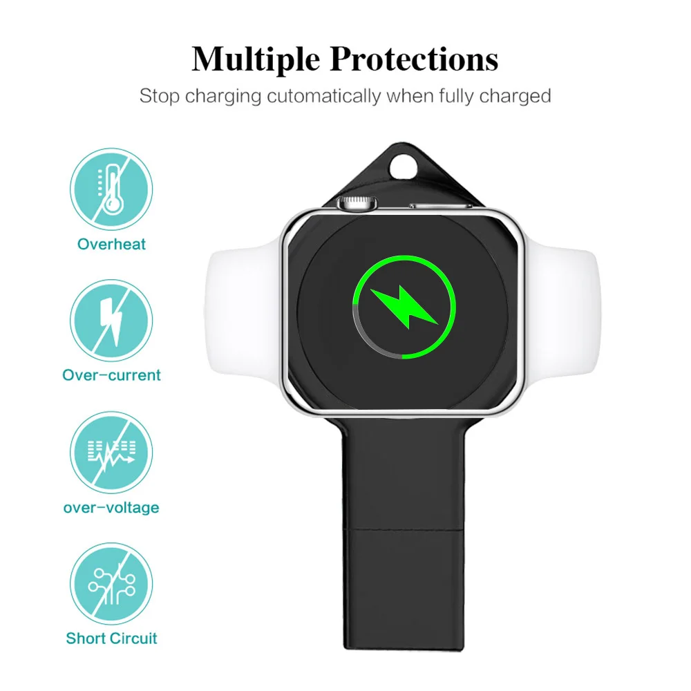USB Портативный Беспроводное зарядное мини-устройство для наручных часов Apple Watch 4/3/2/1 серии Qi Беспроводной Магнитный зарядный кабель для Apple Watch, версии Быстрый USB Зарядное устройство