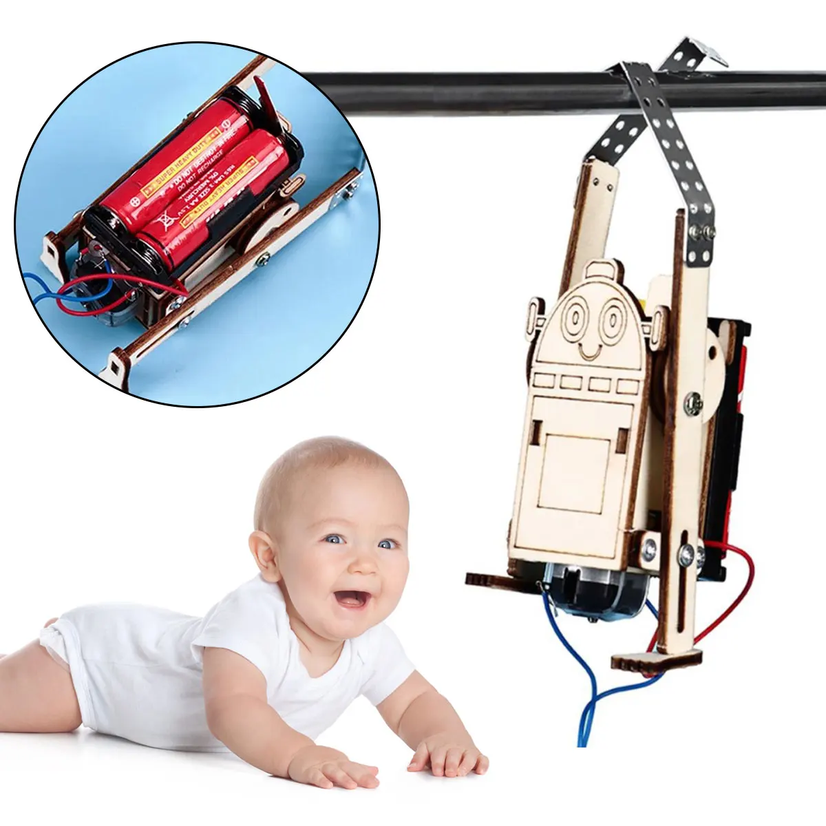 

DIY Rope Climbing Robot Model Electric Robot Rope Climbing Kit Exercise Practical Ability Toy for Kids Science Discovery Toys