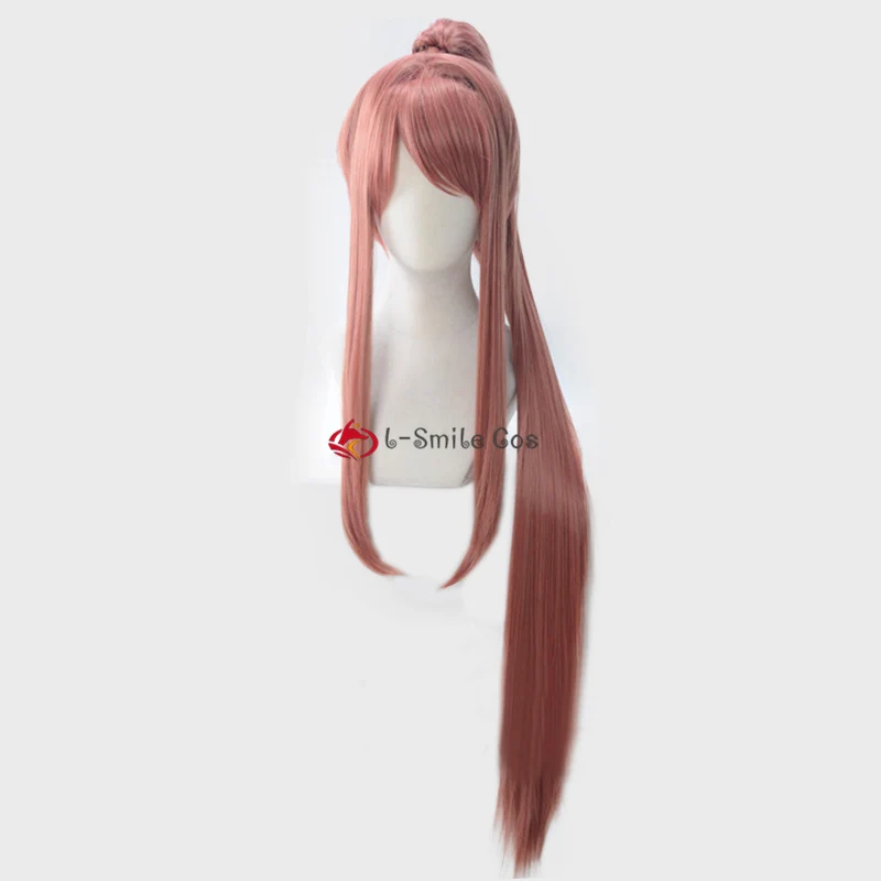 Парик для косплея Моника DDLC с длинным хвостом 100 см заколка волос бантом парики