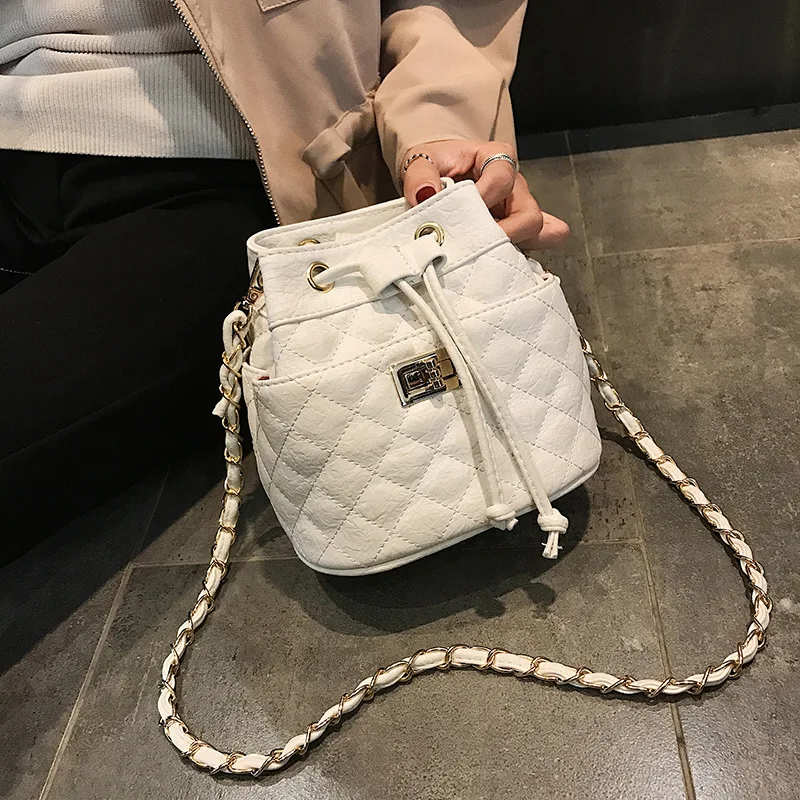 Модная дизайнерская роскошная женская мини сумка-ведро стеганая дамская сумочка