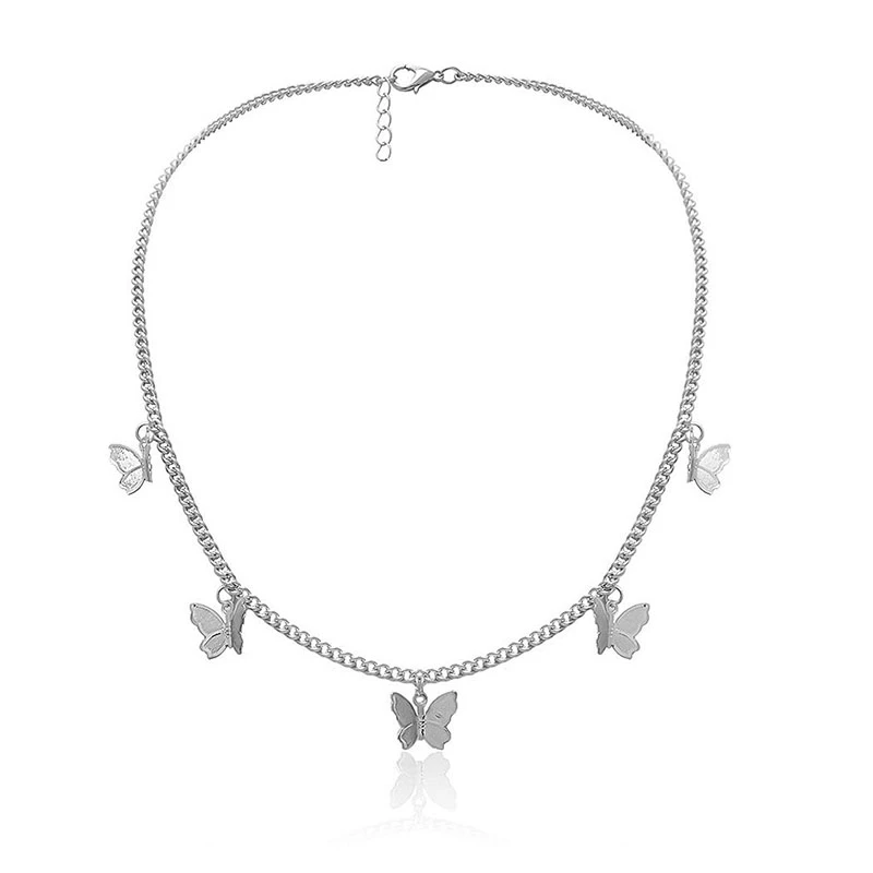 

Butterfly Pendant Necklace Men's and Women's Chain Jewelry Exquisite and Small Butterfly Necklace Women