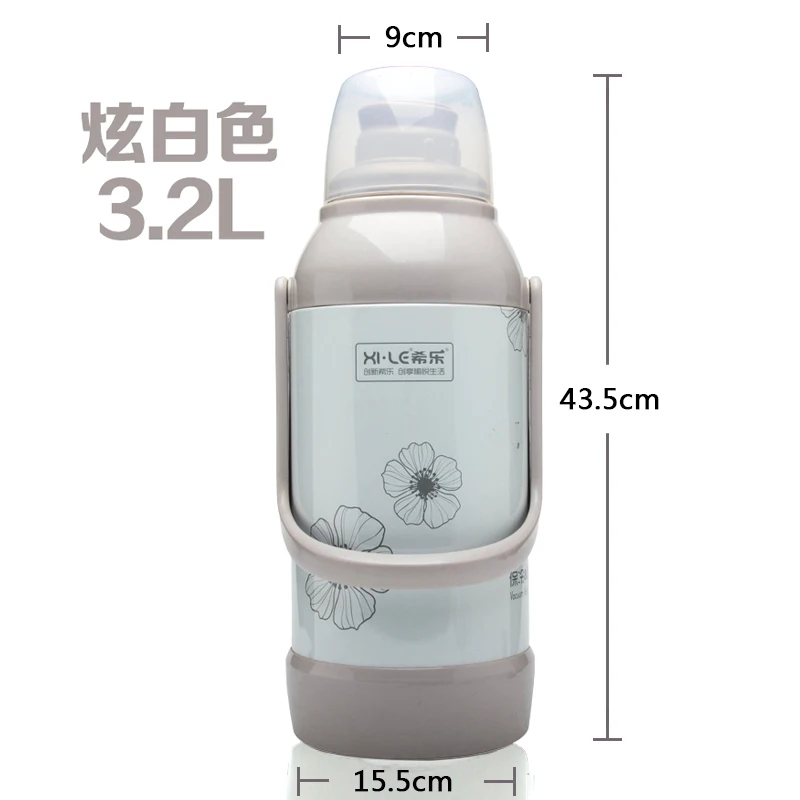 3.2L White 2/3. 2л стеклянный термос, большая емкость, чайник для льда, термос, термос, чайник с крышкой, термосы - Цвет: 3.2L White