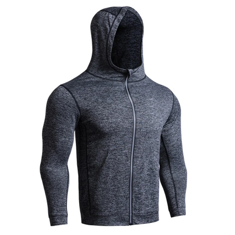 Эластичные мужские беговые куртки на молнии с капюшоном новинка зимние и осенние