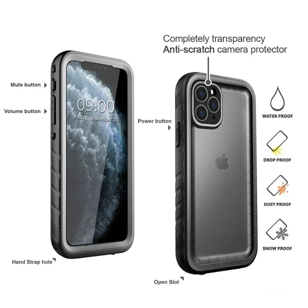 Водонепроницаемый противоударный чехол-бампер IP68 ДЛЯ iPhone 11 X XS XR Max 8 7 6 6S 5s SE 2020 Plus