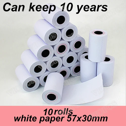 20 rolls white paper Термоэтикетка наклейка Чековая бумага чехол для принтера M58D фотопринтер - Цвет: 20 rolls white paper