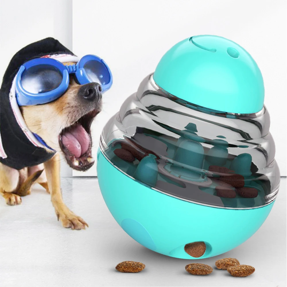 

Dog Toys Food Treat Dispenser Tumbler Design Feeder Toy Slow Dispensing Ball for Dog Cat Fun IQ Active Stimulation Pets Supplies