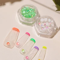 transparent mermaid fashion mixed size glitter round crystal stones diy ornaments 3d nail art decorations manicure tool
