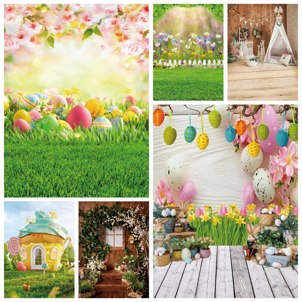 Виниловый фон для фотосъемки с пасхальными цветами весенними реквизит