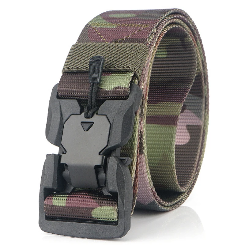 Тактический ремень с магнитной камуфляжной пряжкой мягкий нейлоновый пояс